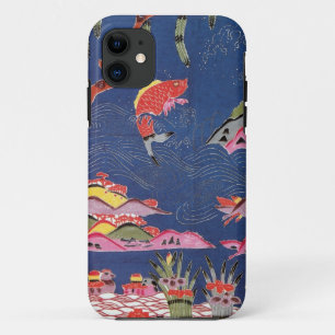 Coque iPhone 11 Textile japonais Kimono vintage (Bingata)