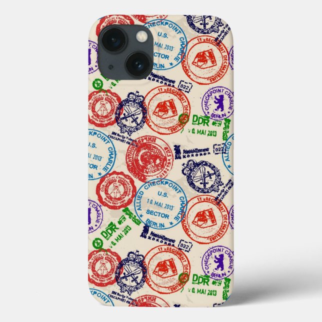 Coques Case-Mate iPhone Texture avec de vrais timbres. (Verso)