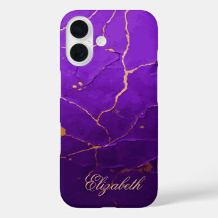 Coque Pour iPhone 16 Texture criquée violette