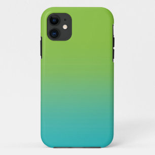 Coque iPhone 11 Texture d'aquarelle d'Ombre - vert et mer de Teal