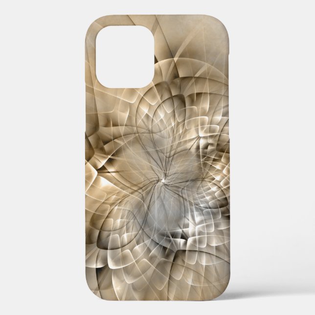Coques Case-Mate iPhone Texture d'art fractal moderne abstrait Tons de Ter (Verso)