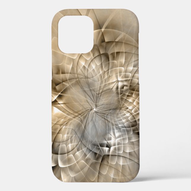 Coques Case-Mate iPhone Texture d'art fractal moderne abstrait Tons de Ter (Verso)