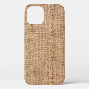 Case-Mate iPhone Case texture de burlap Brown, tissu rustique.