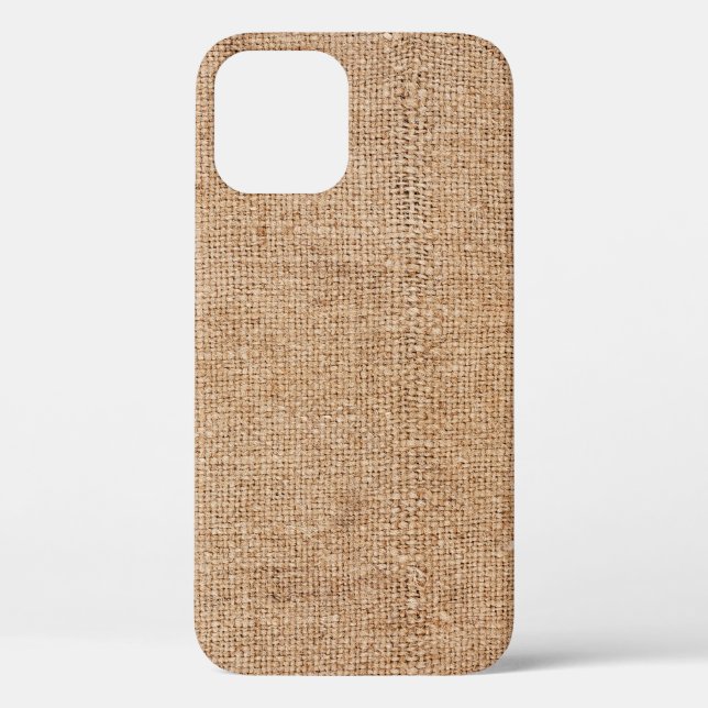 Coques Case-Mate iPhone texture de burlap Brown, tissu rustique. (Verso)