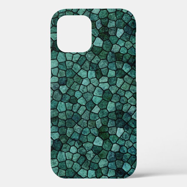 Coques Case-Mate iPhone Texture de croûte de mosaïque océanique motif abst (Verso)