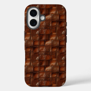 Coque Pour iPhone 16 Texture de cuir classique