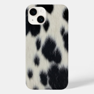 Coque Case-Mate iPhone texture de cuir de vache noir blanc poil peau anim
