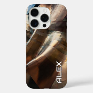 Coque iPhone 16 Pro Texture de cuivre battu - Métal Abstrait biologiqu