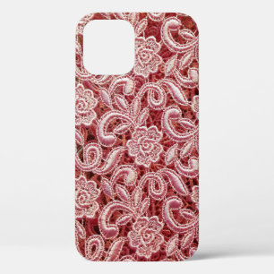 Case-Mate iPhone Case Texture de dentelle rose fine avec vin magnifique