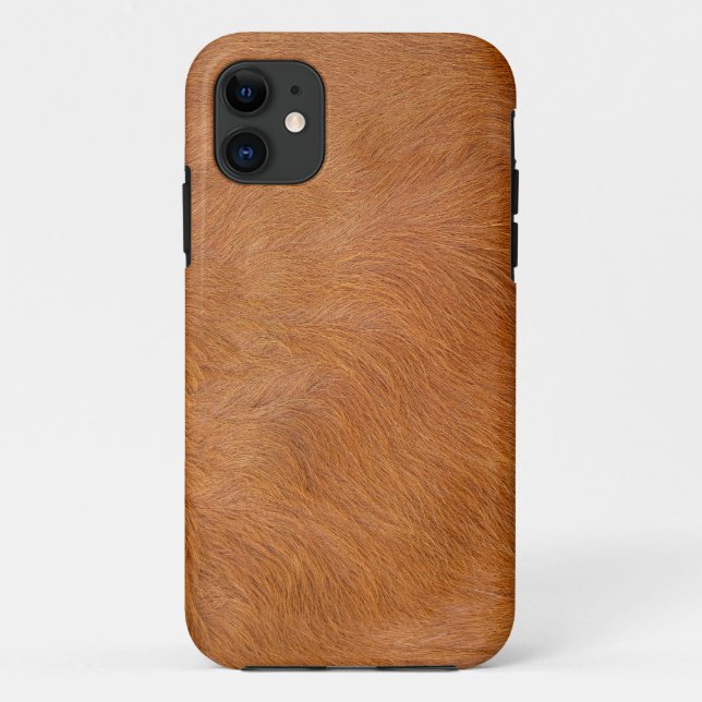 Coques Case-Mate iPhone Texture de la fourrure brune de vache Highland (Dos)