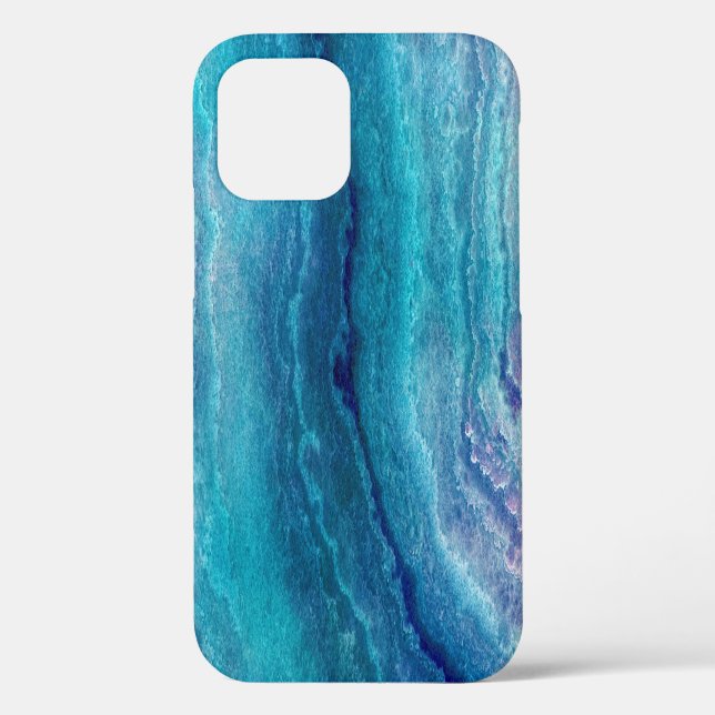Coques Case-Mate iPhone Texture de l'Agate Vert de la Mer Bleue (Verso)