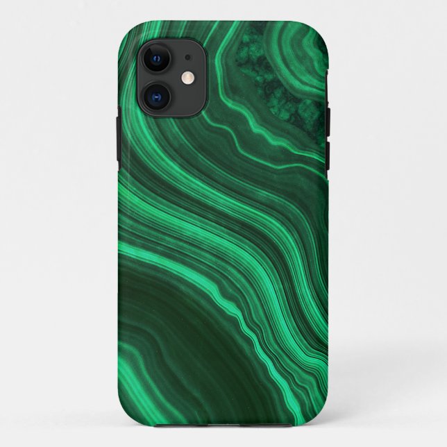 Coques Case-Mate iPhone Texture de malachite verte (Dos)