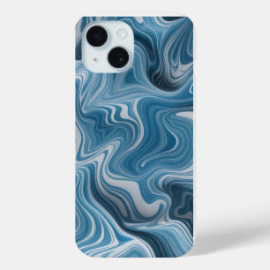 Coque Case-Mate iPhone Texture de Marbre blanc bleu Abstrait 3D