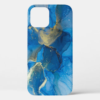 Case-Mate iPhone Case Texture de marbre bleu Abstrait