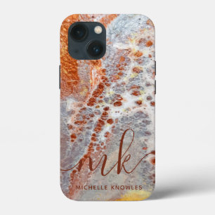 Case-Mate iPhone Case Texture de marbre doré Rock rustique avec initiale