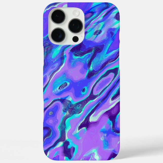 Coques Case-Mate iPhone Texture de marbre néon violet peinture liquide abs (Verso)