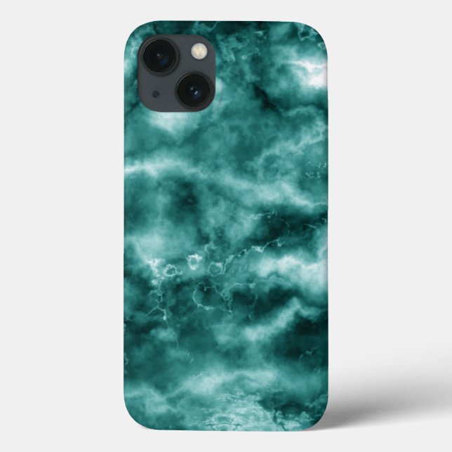 Coques Case-Mate iPhone Texture de marbre vert foncé (Verso)
