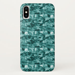 Coque iPhone X Texture de marbre vert-foncé