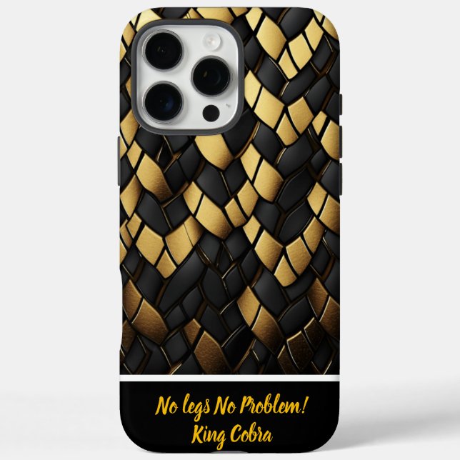 Coques Case-Mate iPhone Texture de motif de peau de serpent noir et or élé (Verso)