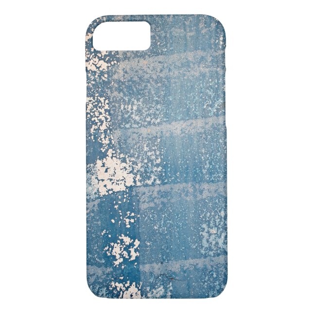 Coques Case-Mate iPhone texture de peinture bleue défraîchie (Dos)
