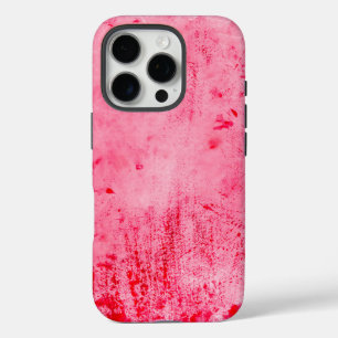 Coque iPhone 16 Pro Texture de peinture grunge rose rouge