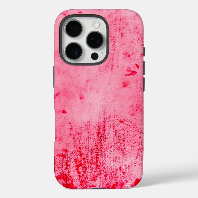 Coques Case-Mate iPhone Texture de peinture grunge rose rouge (Verso)