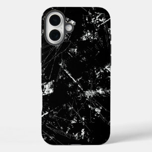 Coque Pour iPhone 16 Plus Texture de rayure abstraite moderne noir et blanc