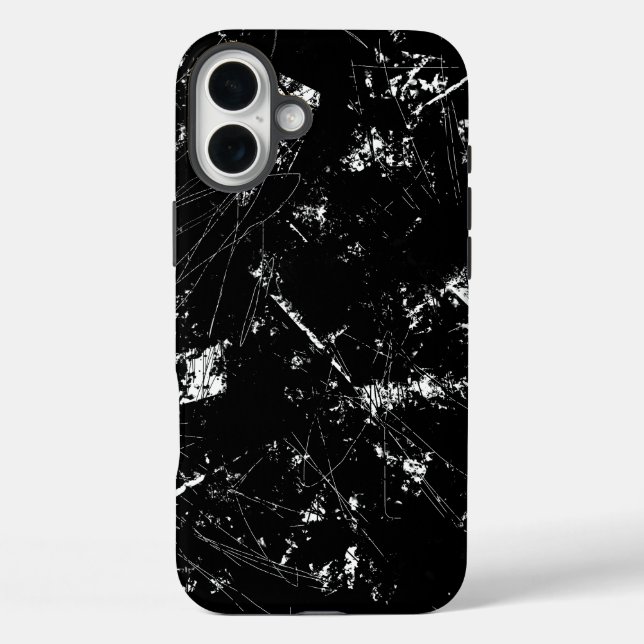Coques Case-Mate iPhone Texture de rayure abstraite moderne noir et blanc (Verso)