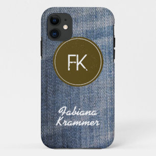 Coque Case-Mate Pour iPhone texture de tissu de jeans en denim bleu personnali