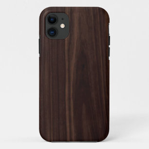 Coque iPhone 11 Texture en bois foncée d'acajou de grain de