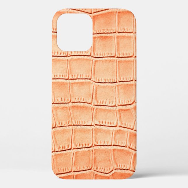 Coques Case-Mate iPhone Texture en cuir de crocodile brun clair (Verso)