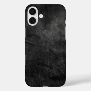 Coque Pour iPhone 16 Plus Texture en cuir noir dépoli