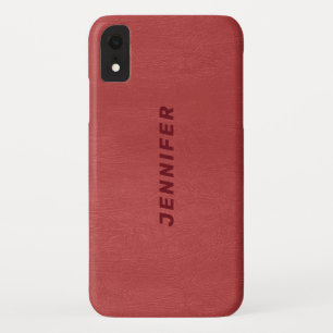 Case-Mate iPhone Case Texture en cuir rouge Faux