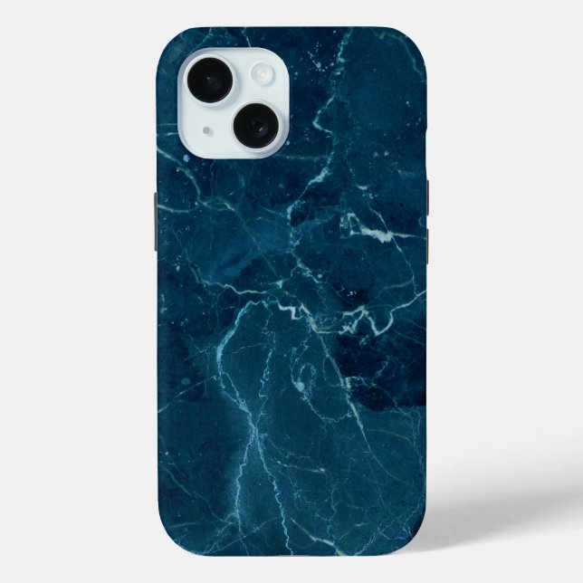 Coques Case-Mate iPhone Texture en marbre bleu marine (Verso)