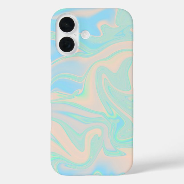 Coques Case-Mate iPhone Texture iridescente holographique fausse liquide (Verso)