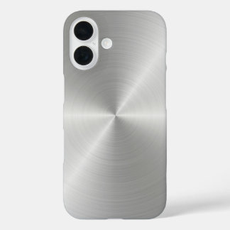 Coque Pour iPhone 16 Texture métallique polie circulaire brillante