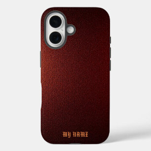 Coque Pour iPhone 16 Texture métallique rouge profonde