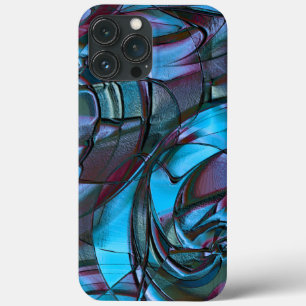 Case-Mate iPhone Case Texture numérique granuleux cyan foncé ciré au vin