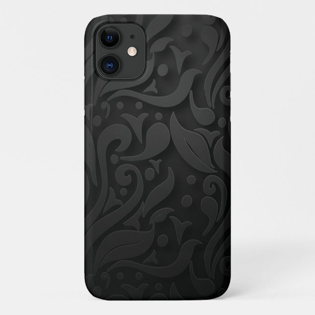 Coques Case-Mate iPhone texture ornementale noire Coque-Mate à peine là (Dos)