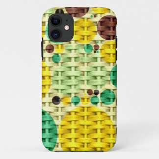 Coque Case-Mate iPhone Texture pois jaune et verte sans soudure