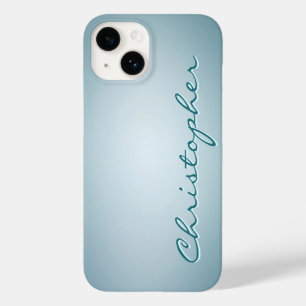 Coque Case-Mate iPhone Texture radiale bleu clair personnalisée