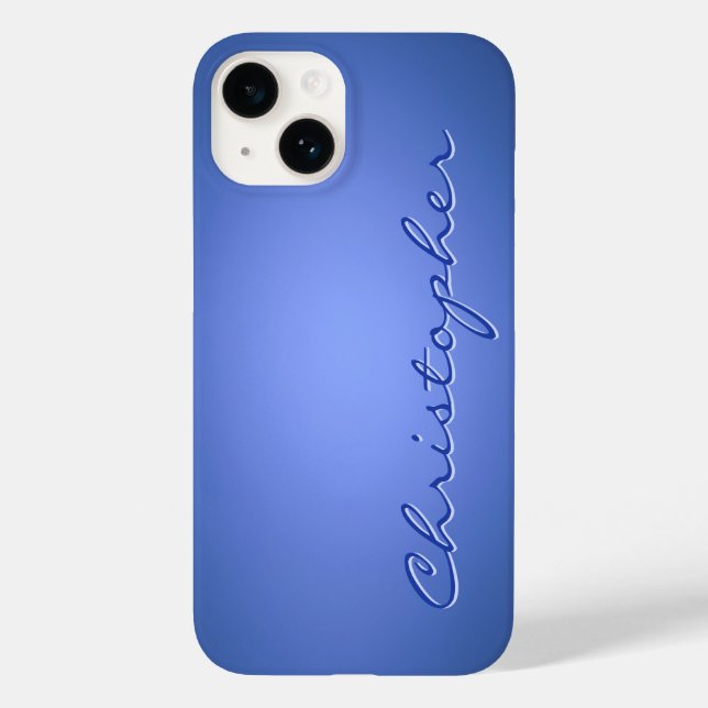 Coques Case-Mate iPhone Texture radiale bleu clair personnalisée 15 (Verso)