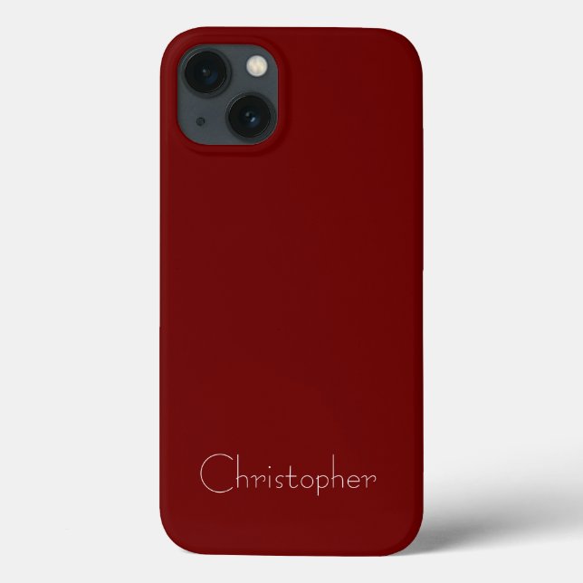 Coques Case-Mate iPhone Texture radiale rouge foncé personnalisée (Verso)