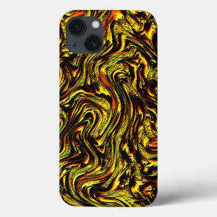 Case-Mate iPhone Case Texture rustique dorée avec traits foncés et orang