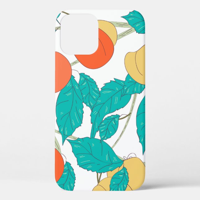 Coques Case-Mate iPhone Texture transparente avec fruits et feuilles (Verso)