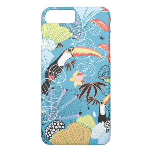 Coque Case-Mate iPhone Texture tropicale avec Toucans et Hummingbirds