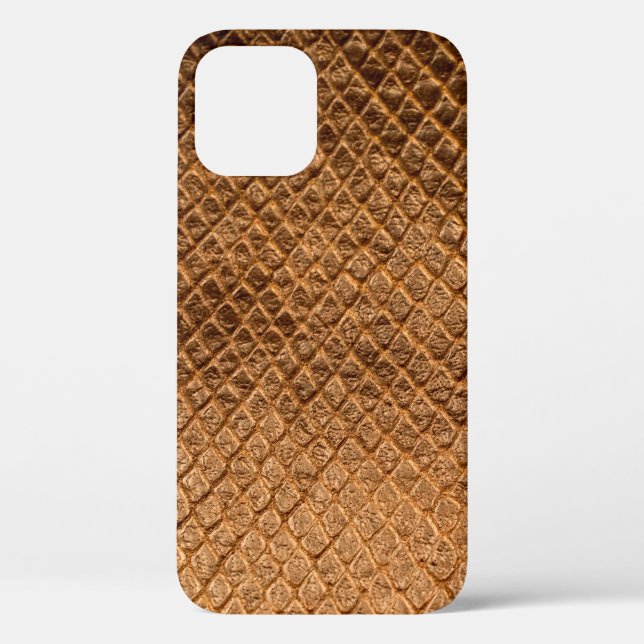 Coques Case-Mate iPhone Texture vague arrière - plan bronze serpent leathe (Verso)