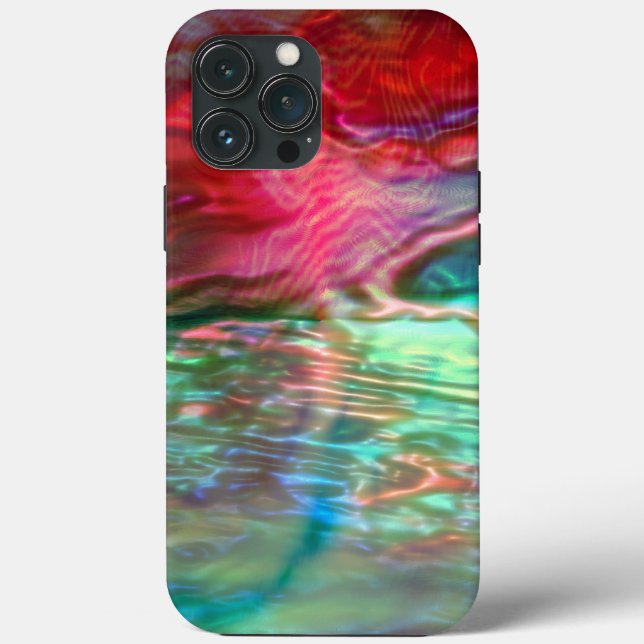 Coques Case-Mate iPhone Texture virtuelle rose et verte nacrée (Verso)
