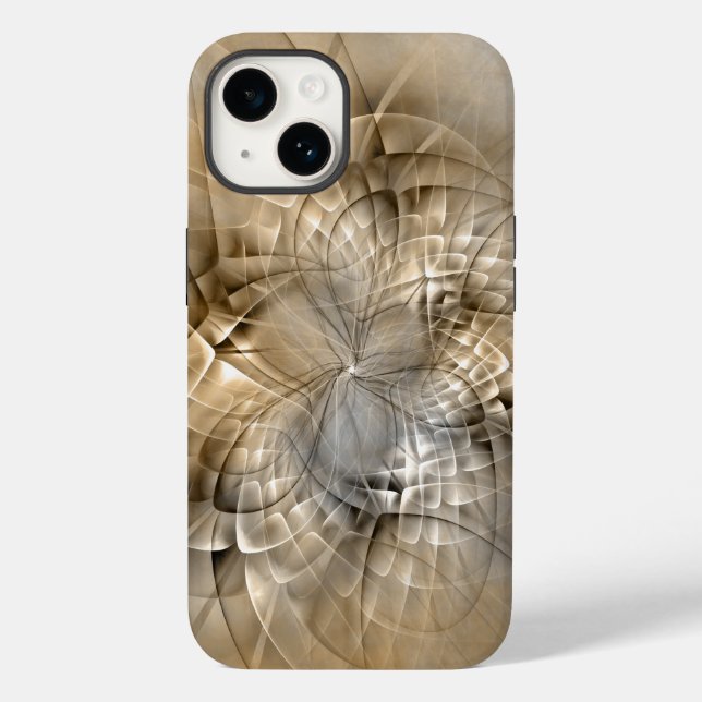 Coques Case-Mate iPhone Textures d'art fractal moderne abstrait tons de te (Verso)