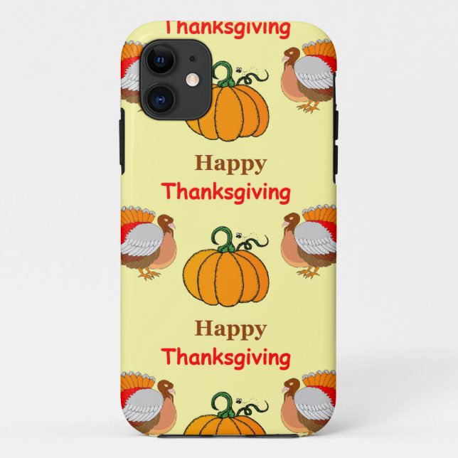 Coques Case-Mate iPhone Thanksgiving citrouille et dinde (Dos)